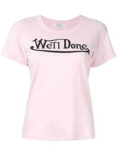 We11 Done Logo Print T-shirt In Pink