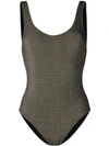 Solid & Striped Metallic One Piece In Black