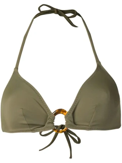 Solid & Striped Sadie Halterneck Bikini Top In Green