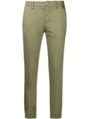 Dondup Cropped Skinny Chinos In Green