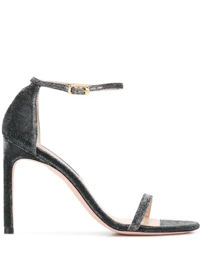 Stuart Weitzman Nudist Song Leather Sandals In Black