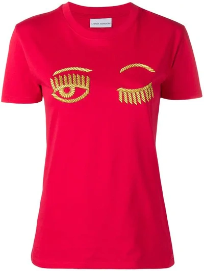 Chiara Ferragni Flirting Braid Embroidered T-shirt - 红色 In Red