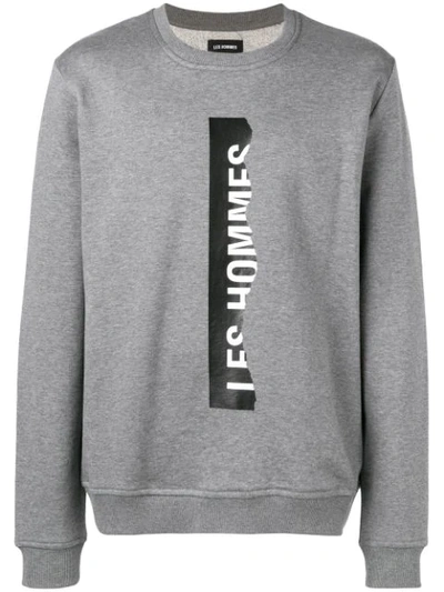 Les Hommes Printed Logo Sweatshirt In Grey