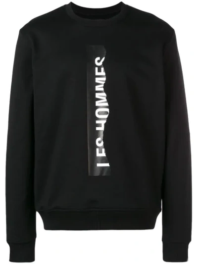 Les Hommes Printed Logo Sweatshirt In Black