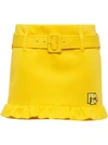 Prada Technical Jersey Miniskirt In Yellow