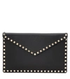 Valentino Garavani Large Rockstud Leather Pouch - Black