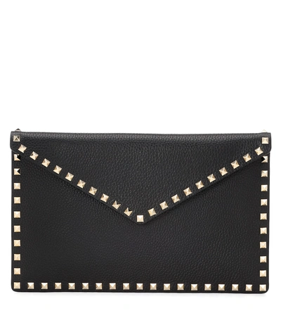 Valentino Garavani Large Rockstud Leather Pouch - Black