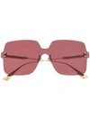 Dior Colorquake1 99mm Square Sunglasses In Gold Copper