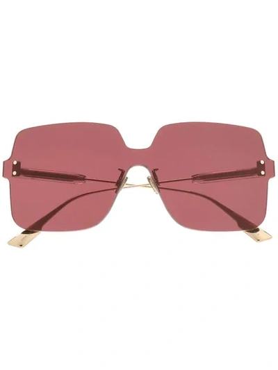 Dior Colorquake1 99mm Square Sunglasses In Gold Copper
