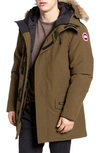 Canada Goose Langford Slim Fit Down Parka With Genuine Coyote Fur Trim In Military Green
