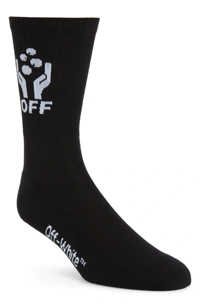 Off-white Hands Off Socks In Black/white