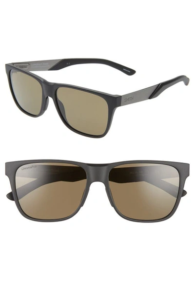 Smith Lowdown Steel 56mm Chromapop™ Polarized Square Sunglasses In Matte Black Ruthenium