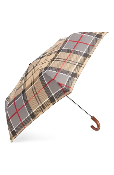 Barbour Tartan Plaid Mini Umbrella - Brown In Dress Tartan