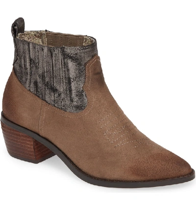 Band Of Gypsies Borderline Bootie In Taupe Faux Suede