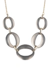 Alexis Bittar Essentials Large Lucite Link Necklace In Warm Grey