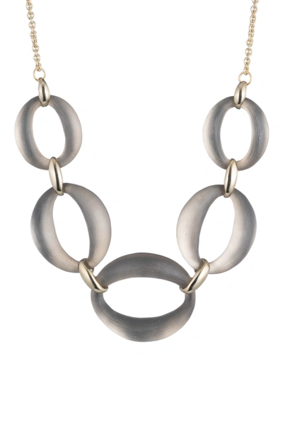 Alexis Bittar Essentials Large Lucite Link Necklace In Warm Grey