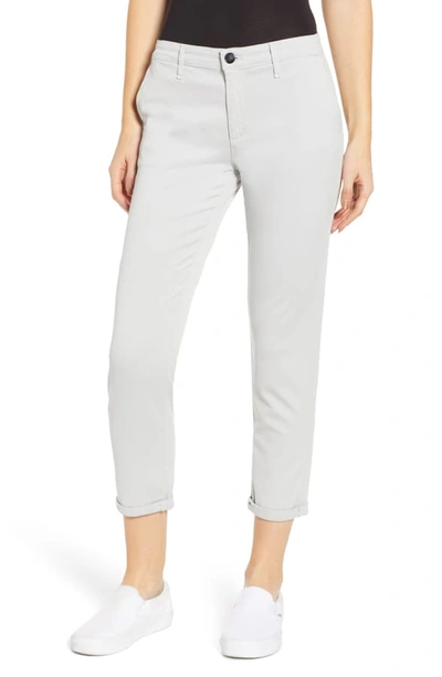 Ag Caden Crop Twill Trousers In Misty Mirror