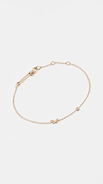 Zoë Chicco Women's Itty Bitty Symbols 14k Yellow Gold & Diamond Butterfly Bracelet