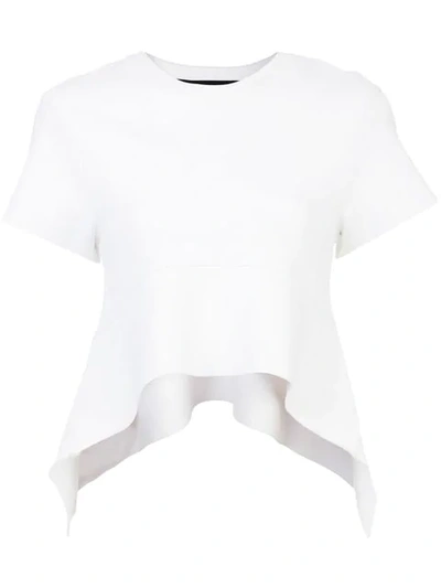 Proenza Schouler Compact Knit Short Sleeve Top In White