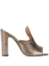 Paris Texas Open Toe Mules In Gold