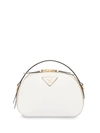 Prada Odette Saffiano Leather Shoulder Bag In White