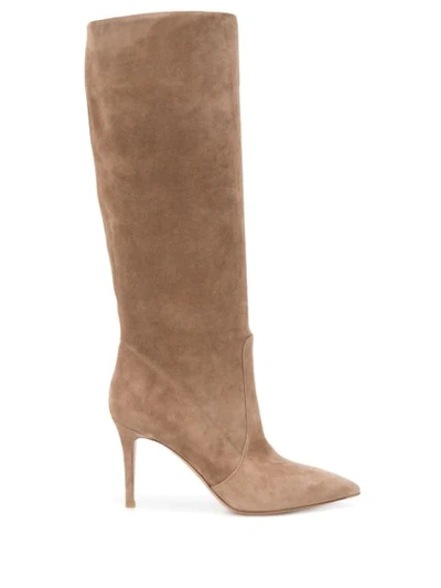 Gianvito Rossi Camel Suede Boots In Neutrals