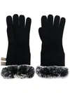 N•peal Lined Cuff Gloves In Black