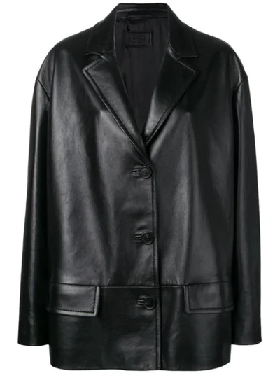 Prada Single Breasted Jacket In Black