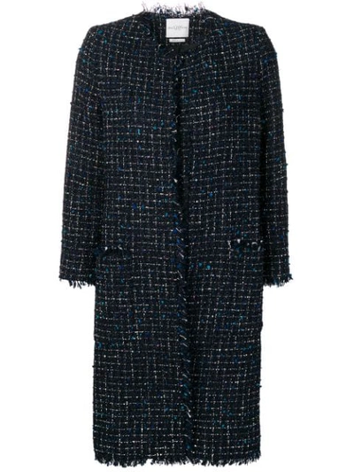 Ballantyne Bouclé Tweed Midi Coat In Blue