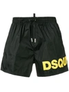 Dsquared2 Contrasting Logo Swim Shorts - Black