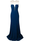 Stella Mccartney Sheer Panelled Long Gown In Blue