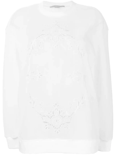 Stella Mccartney Sheer Embroidered Sweatshirt In White