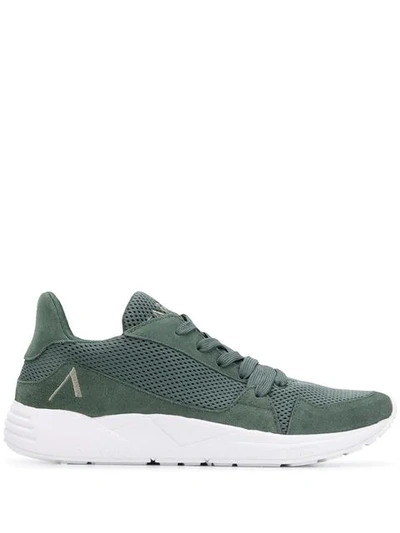 Arkk Mesh Panel Sneakers In Green