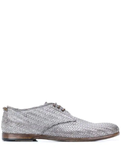 Silvano Sassetti Woven Brogue Shoes In Grey