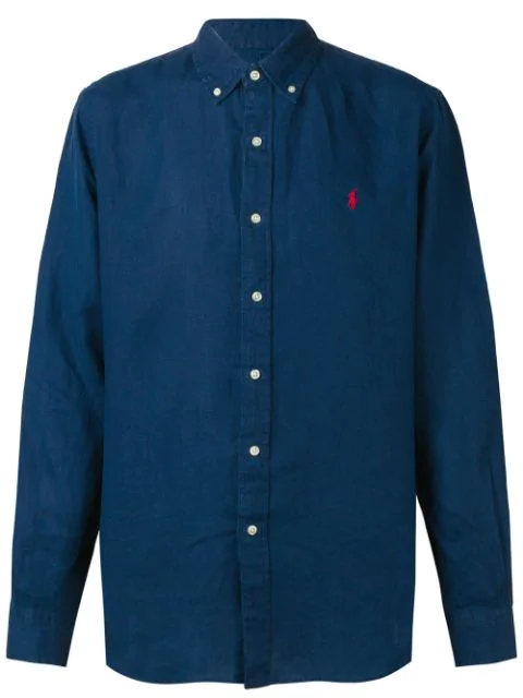 Polo Ralph Lauren Button Down Logo Shirt In Blue | ModeSens