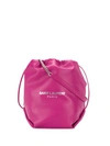 Saint Laurent Women's Teddy Metallic Leather Bucket Bag In Fuchsia