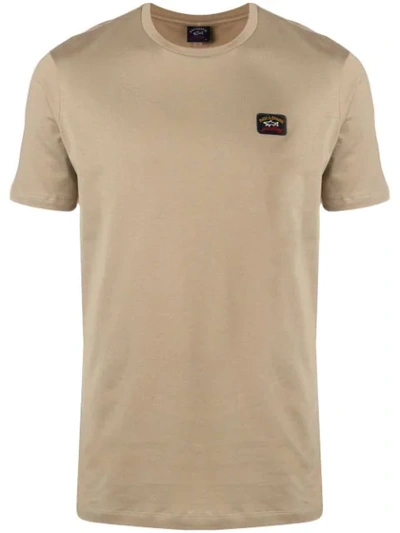 Paul & Shark Logo Patch T-shirt In Neutrals