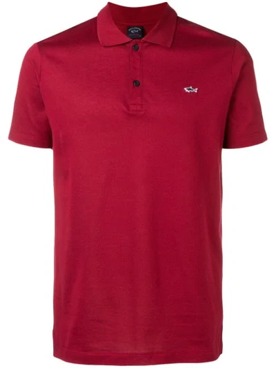 Paul & Shark Embroidered Logo Polo Shirt In Red