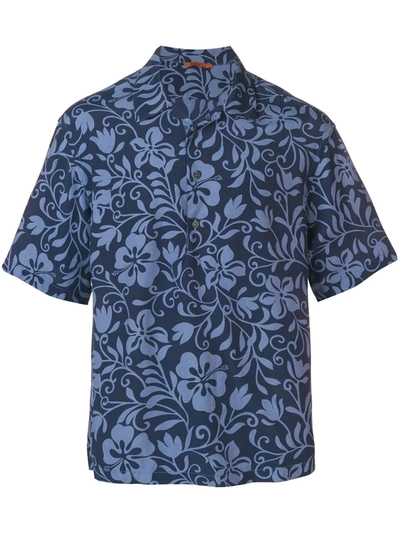Barena Venezia Floral Print Shirt In Blue