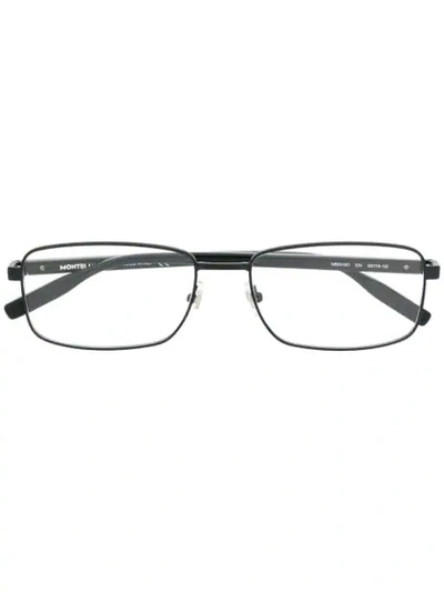 Montblanc Rectangular Frame Glasses In Black