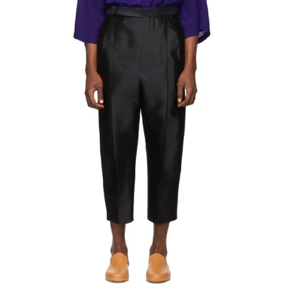 Haider Ackermann Cropped Wool-blend Twill Trousers In Laurelblack