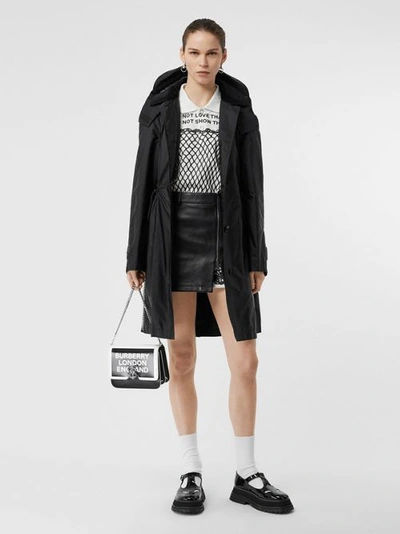 Burberry Detachable Hood Taffeta Parka In Black