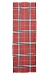 Burberry Giant Check Print Wool & Silk Scarf In Parade Red Check