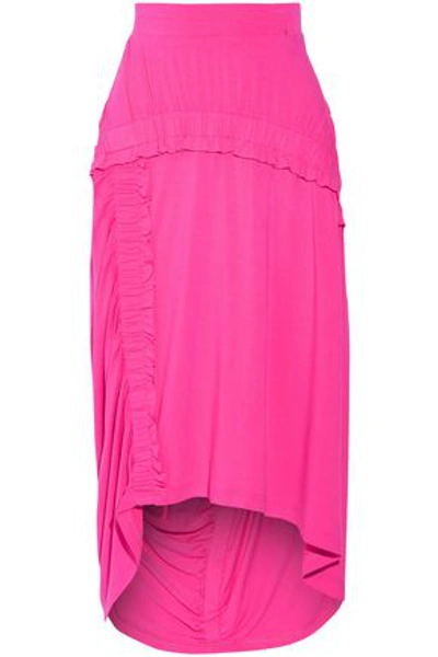 Preen Line Woman Sandy Ruffled Stretch-jersey Skirt Bright Pink