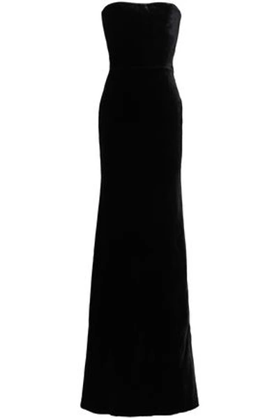 Victoria Beckham Woman Strapless Velvet Gown Black