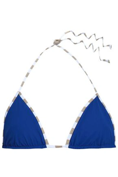 Diane Von Furstenberg Woman Metallic Triangle Bikini Top Royal Blue