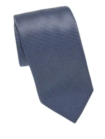 Brioni Houndstooth Silk Tie In Light Blue