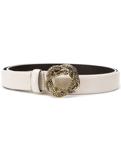 Just Cavalli Snake Buckle Belt - Neutrals