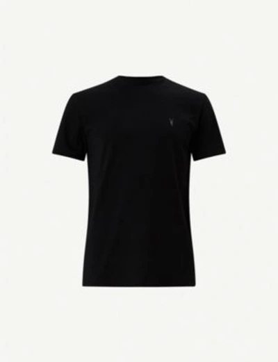 Allsaints Tonic Crewneck Cotton-jersey T-shirt In Jet Black