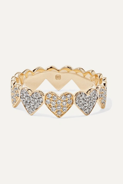 Sydney Evan Eternity Heart 14-karat Yellow And White Gold Diamond Ring